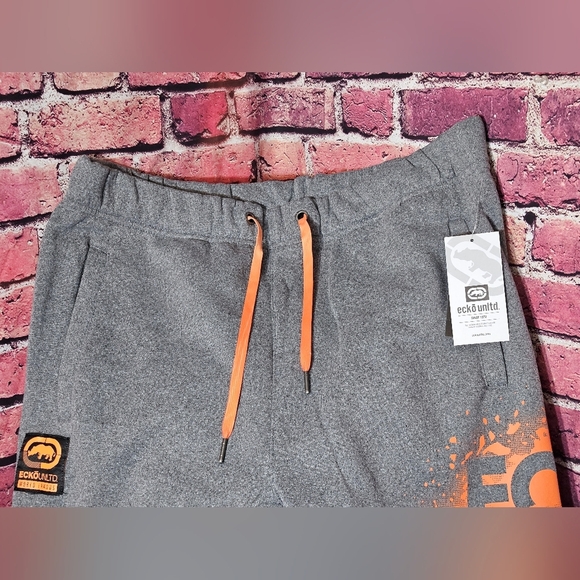 Ecko Unltd Gray Joggers with Orange Accents Mens Large - Picture 7 of 15